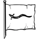 Tótem de clan Dyaonhronhko con anguila en imagen vectorial blanco y negro