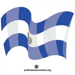 El Salvador vifter med flagg