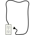 Illustration vectorielle d'électricité plug- and -prise de bordure décorative