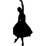 Elegant ballerina vector silhouette