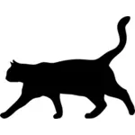 חתול אלגנטי צללית וקטור