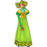 Tyylikäs nainen vihreässä