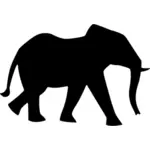 Zwarte olifant silhouet