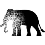 Abstracte olifant silhouet