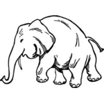 Старый слон векторное изображение