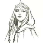Obrázek skici elf princezna