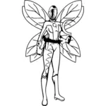 Sci-Fi fairy vliegen dame vectorafbeeldingen
