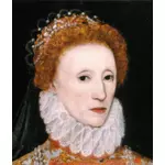 La Regina Elisabetta I profilo di pittura in immagine di vettore di colore