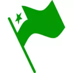 Esperanto bayrak sallayarak