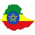 Äthiopische Karte und Flagge