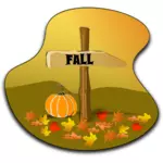 Dibujo vectorial de paisaje de otoño