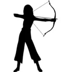 Weibliche Bogenschützen silhouette