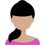 Kvinnliga avatar med hästsvans