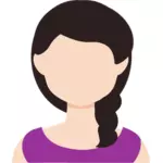 Perempuan avatar dengan kepang