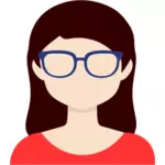 Kvinnliga avatar med glasögon