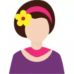 Ženského avatara s vlasy dekorace