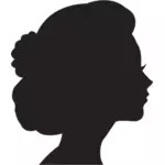 Vrouwelijke hoofd profielafbeelding silhouet