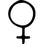 Desenho à mão livre de um símbolo feminino