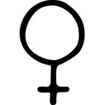 Vektorbild av kvinnlig symbol i svart och vitt