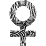 Impronte digitali simbolo femminile