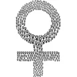 Schwarze weibliche symbol