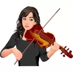 Kvinnliga violinist porträtt