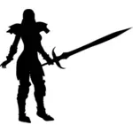 Female warrior silhouette