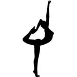 Kvinnliga yoga posera siluett bild