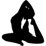 Yoga pose silhouet