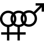 Weibliche Bisexualität symbol