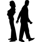 Fighting Couple Silhouette