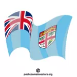 Фиджи развевает флаг