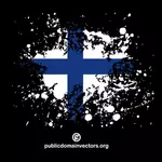 Bendera Finlandia di hujan rintik-rintik tinta