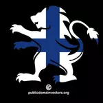 Finlandiya bayrağını aslan şeklinde