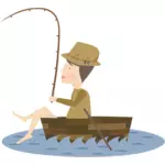 Pescador de dibujos animados
