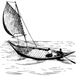 Båt med et enkelt seil