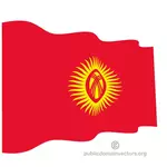 Ondulé drapeau du Kirghizistan