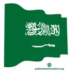 沙特阿拉伯的波浪旗子