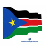 Ondulado bandera de Sudán del sur