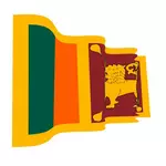 波浪的斯里兰卡国旗