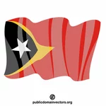 Bandiera di Timor Est vettoriale clip art