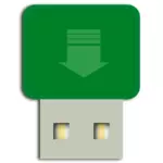 Green mini flash drive vector image
