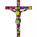 花の十字架ベクトル画像