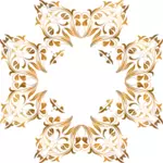 Circular frame with shiny leaf decoration