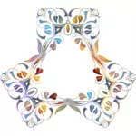 Triangular flowery photo frame