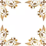 Illustration vectorielle de quatre écoinçons floraux en marron