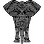 पुष्प पैटर्न के साथ हाथी