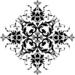Blommig vektor silhuett hexagon