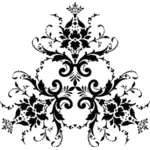 Sylwetka wektor kwiecisty ornament czarny