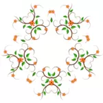 Cinque del forcone grafica colore albero floreale disegno vettoriale